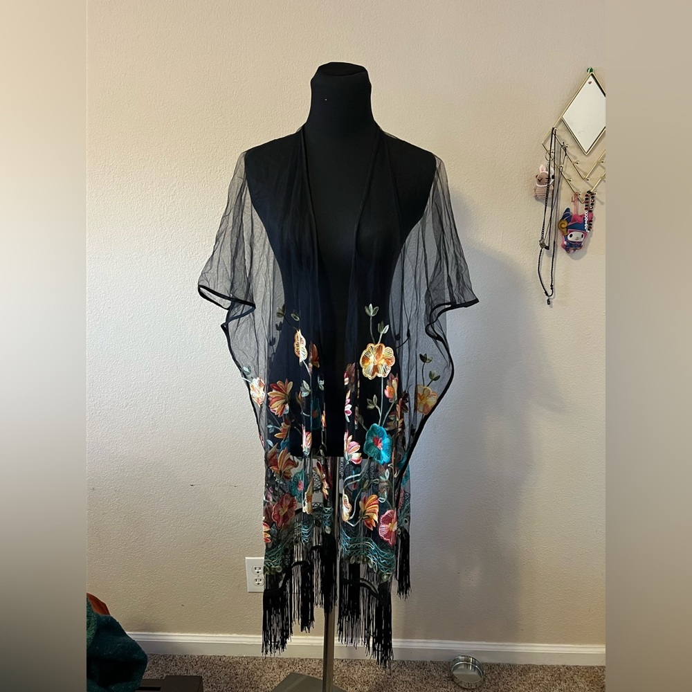 Haute Hippie Sheer Black Kimono